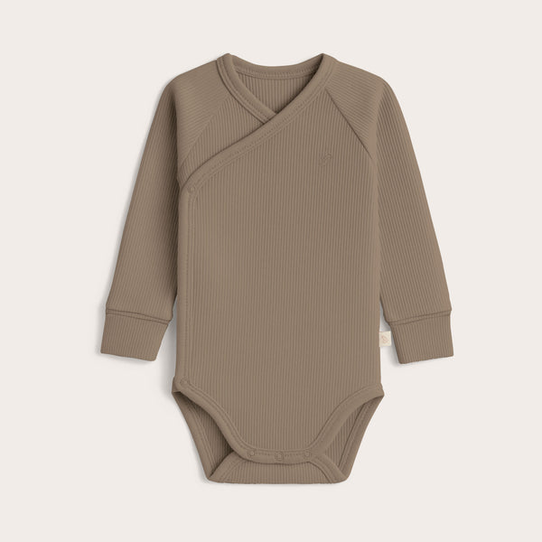 Body kopertowe - Taupe - z prążkowanej dzianiny