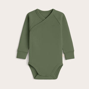 Body kopertowe - Green Olive - z prążkowanej dzianiny
