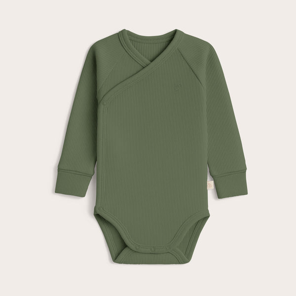 Body kopertowe - Green Olive - z prążkowanej dzianiny