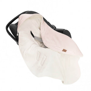 Lniany Kocyk do fotelika - White/Sepia rose