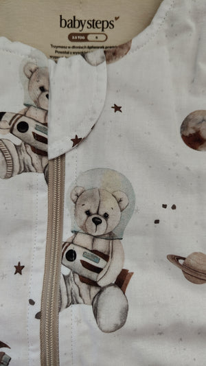 *2 gat. Śpiworek z nogawkami - Space teddy white