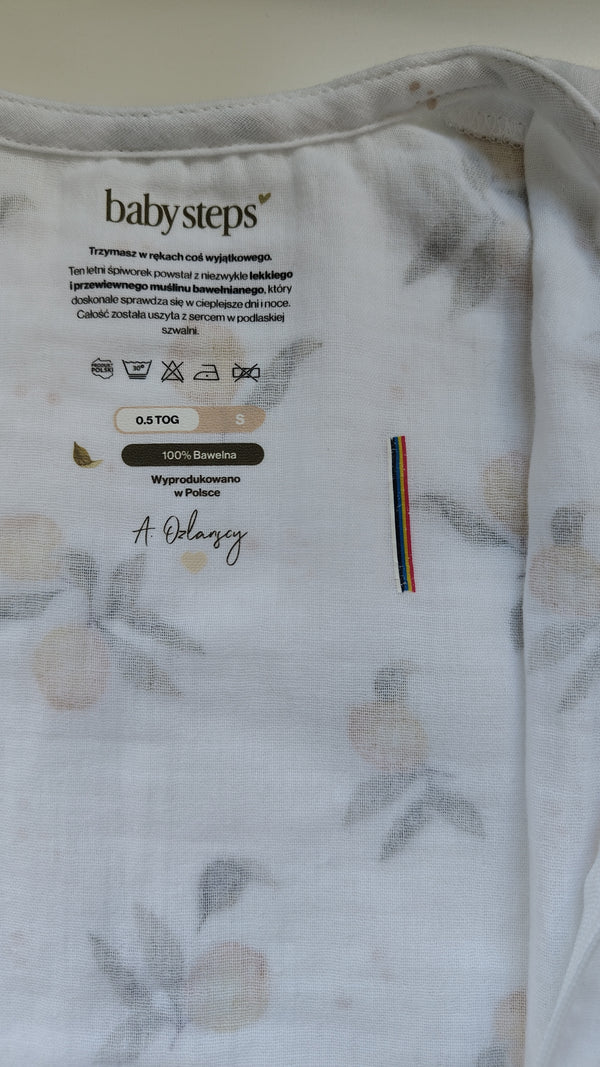 *2 gat. 0,5 TOG Muślinowy śpiworek z nogawkami - Słoneczne cytryny