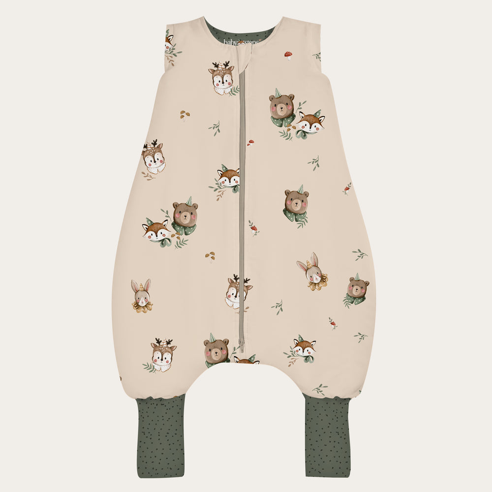 Extra Soft - Dzianinowy & Bambusowy - Śpiworek z nogawkami Leśni Przyjaciele 2.5 TOG
