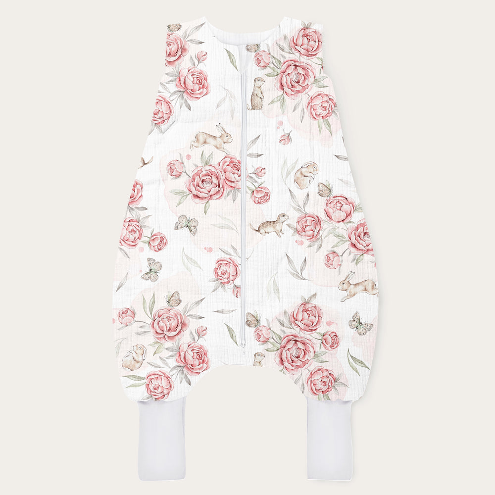 0,5 TOG Muślinowy śpiworek z nogawkami - Peony dreamland