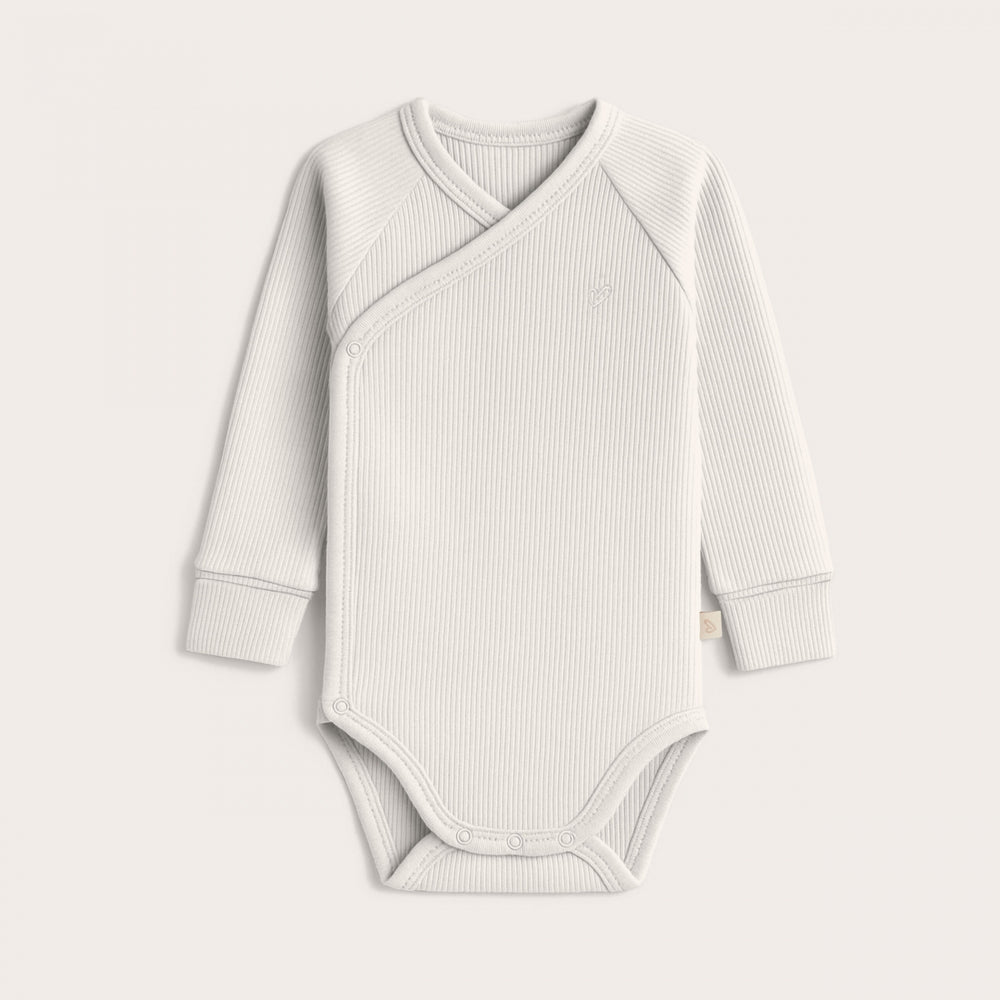 Body kopertowe - Cream - z prążkowanej dzianiny