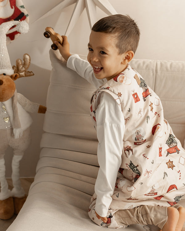 Kolekcja świąteczna - Śpiworek z nogawkami - Beżowy