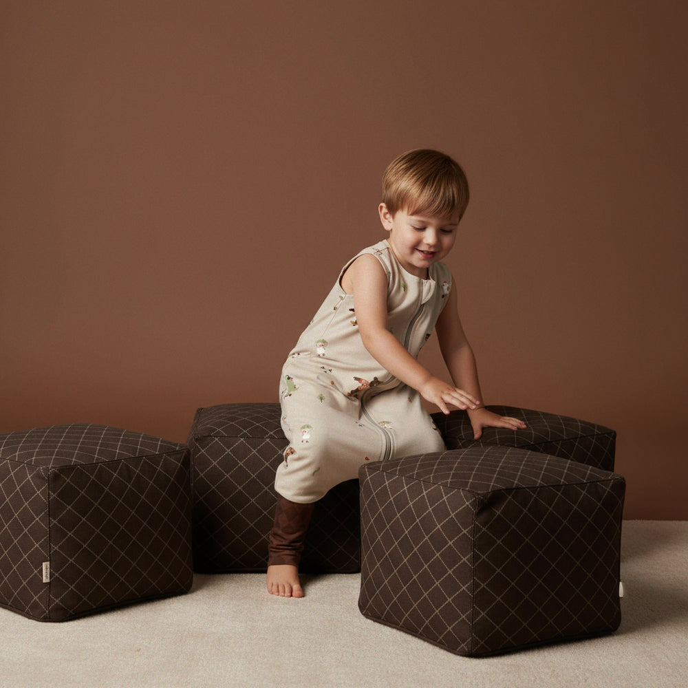 Extra Soft - Dzianinowy & Bambusowy - Śpiworek z nogawkami Boho Niedźwiedzie 2.5 TOG