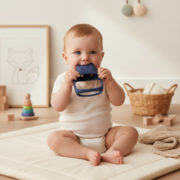 Gryzak silikonowy Lisek - Granatowy