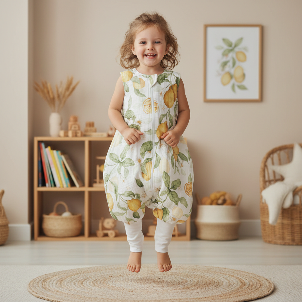 0,5 TOG Muślinowy śpiworek z nogawkami - Lemons