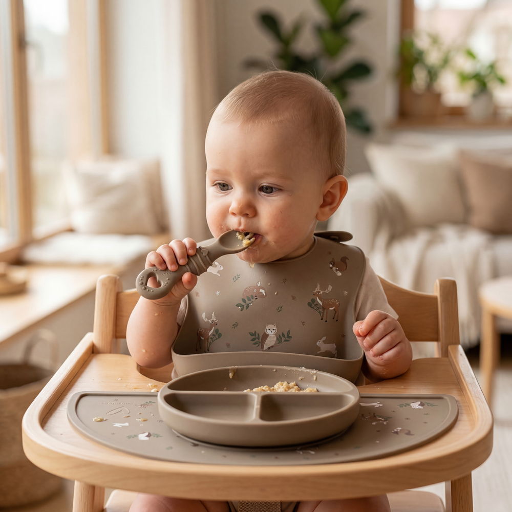 Silikonowy łyżko-widelec - Natural