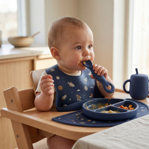 Silikonowy łyżko-widelec - Granatowy