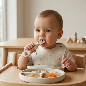 Silikonowy łyżko-widelec - Cream