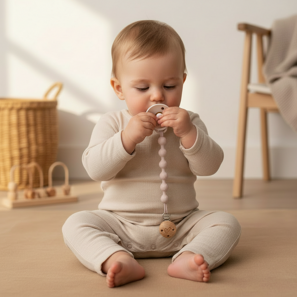 Zawieszka do smoczka - Pastelowy róż