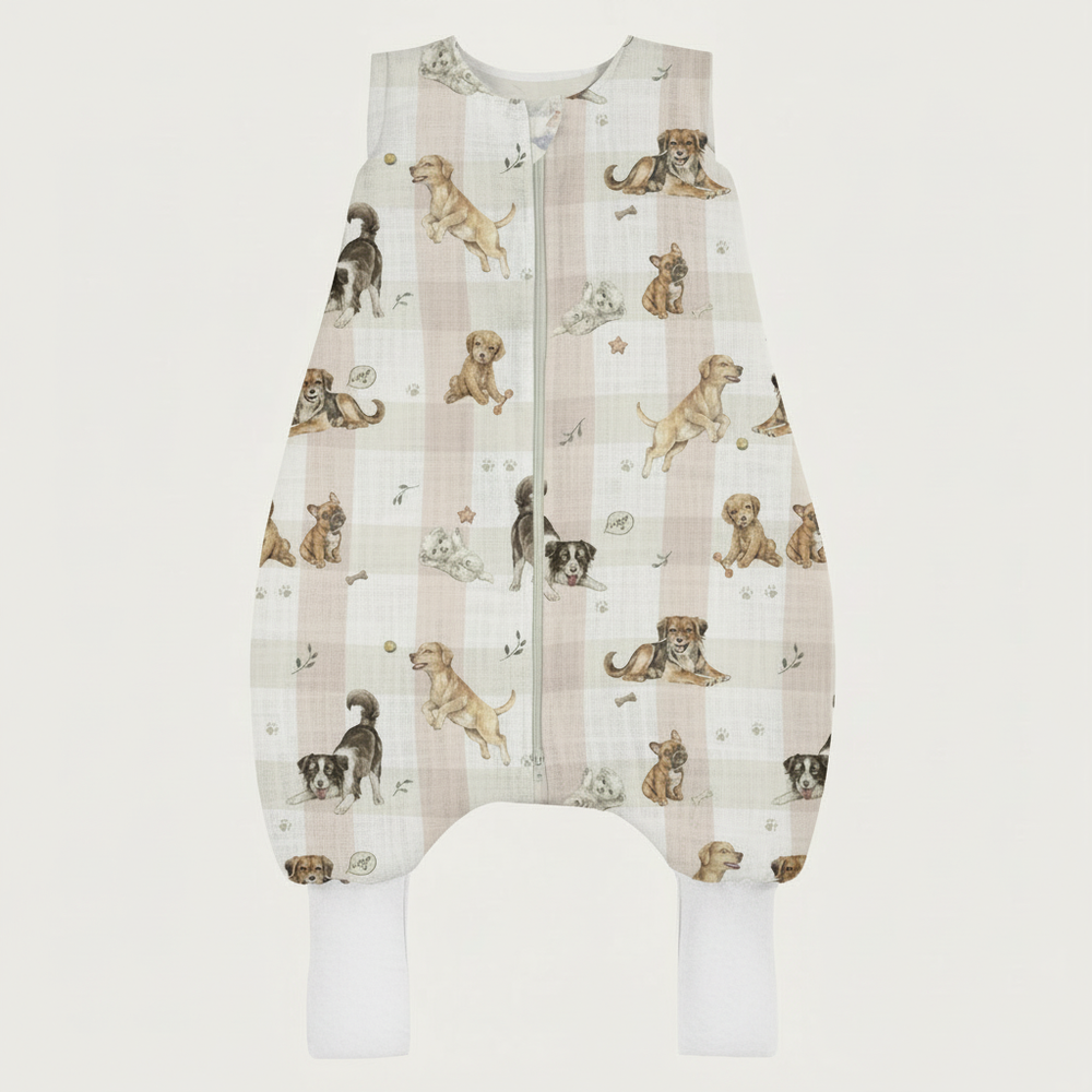 0,5 TOG Muślinowy śpiworek z nogawkami - Pieski