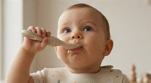 Silikonowy łyżko-widelec - Cream