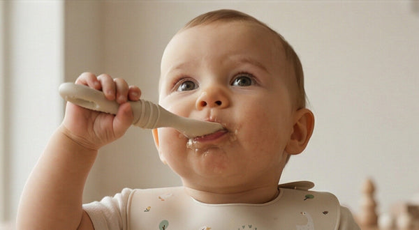 Silikonowy łyżko-widelec - Cream