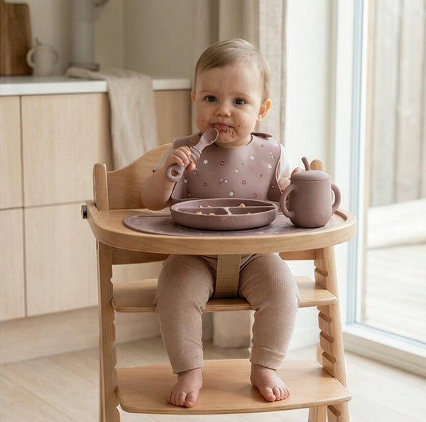 Silikonowy łyżko-widelec - Pastelowy róż