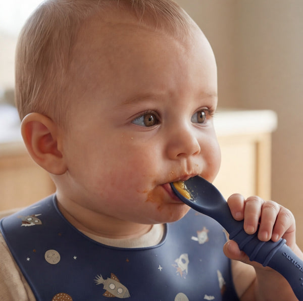 Silikonowy łyżko-widelec - Granatowy