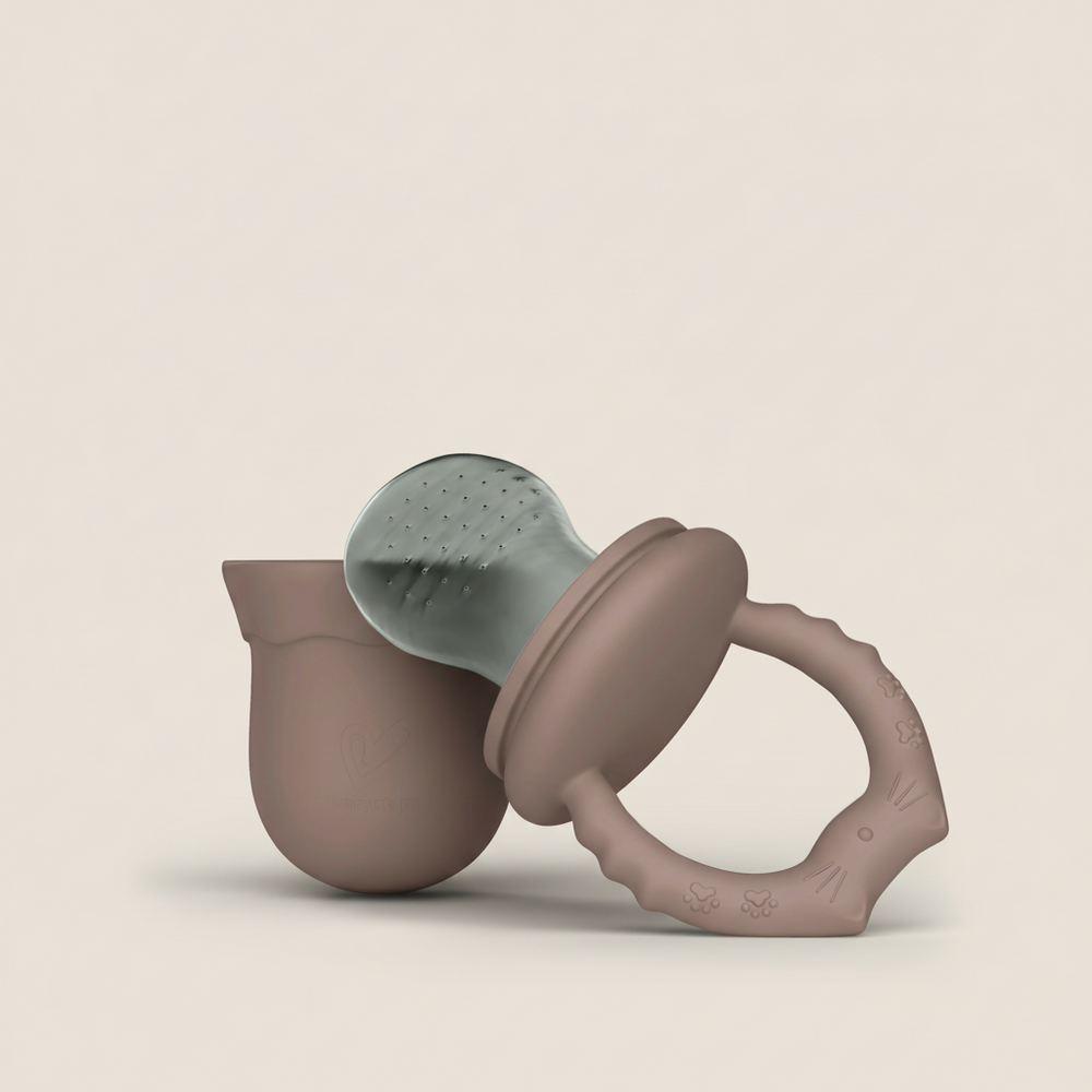 Gryzak do podawania jedzenia 2w1 - Pastelowy róż