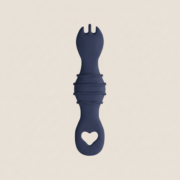 Silikonowy łyżko-widelec - Granatowy