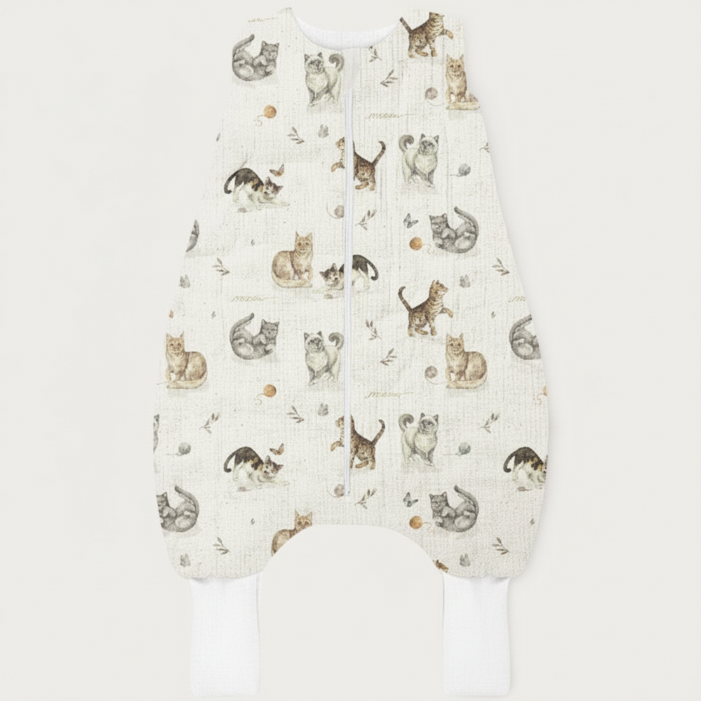 0,5 TOG Muślinowy śpiworek z nogawkami - Cat Lovers
