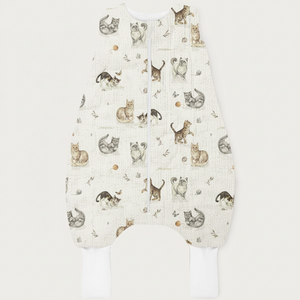 0,5 TOG Muślinowy śpiworek z nogawkami - Cat Lovers