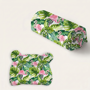 Bambusowy komplet niemowlęcy - Flamingi monstera