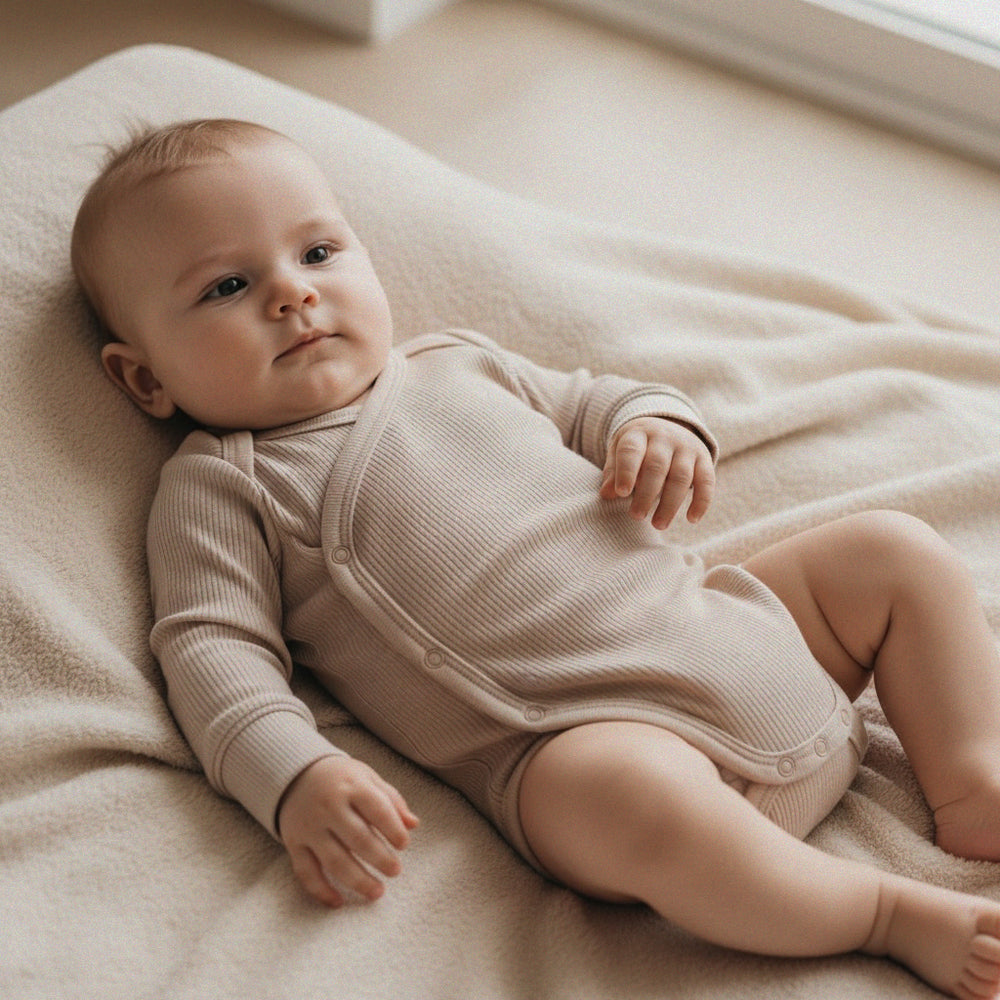 Body kopertowe - Light Beige- z prążkowanej dzianiny