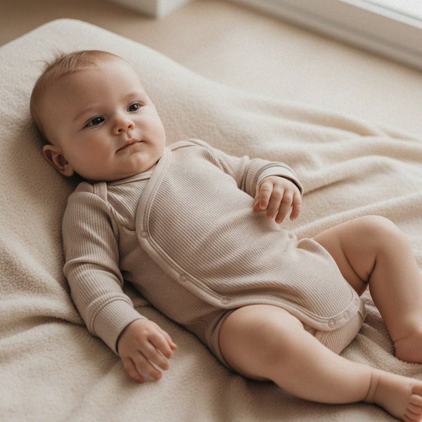 Body kopertowe - Light Beige- z prążkowanej dzianiny