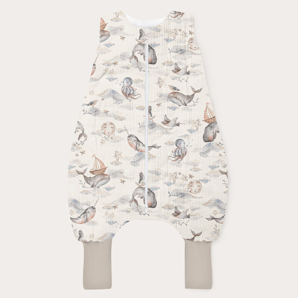 0,5 TOG Muślinowy śpiworek z nogawkami - Magic sea animals