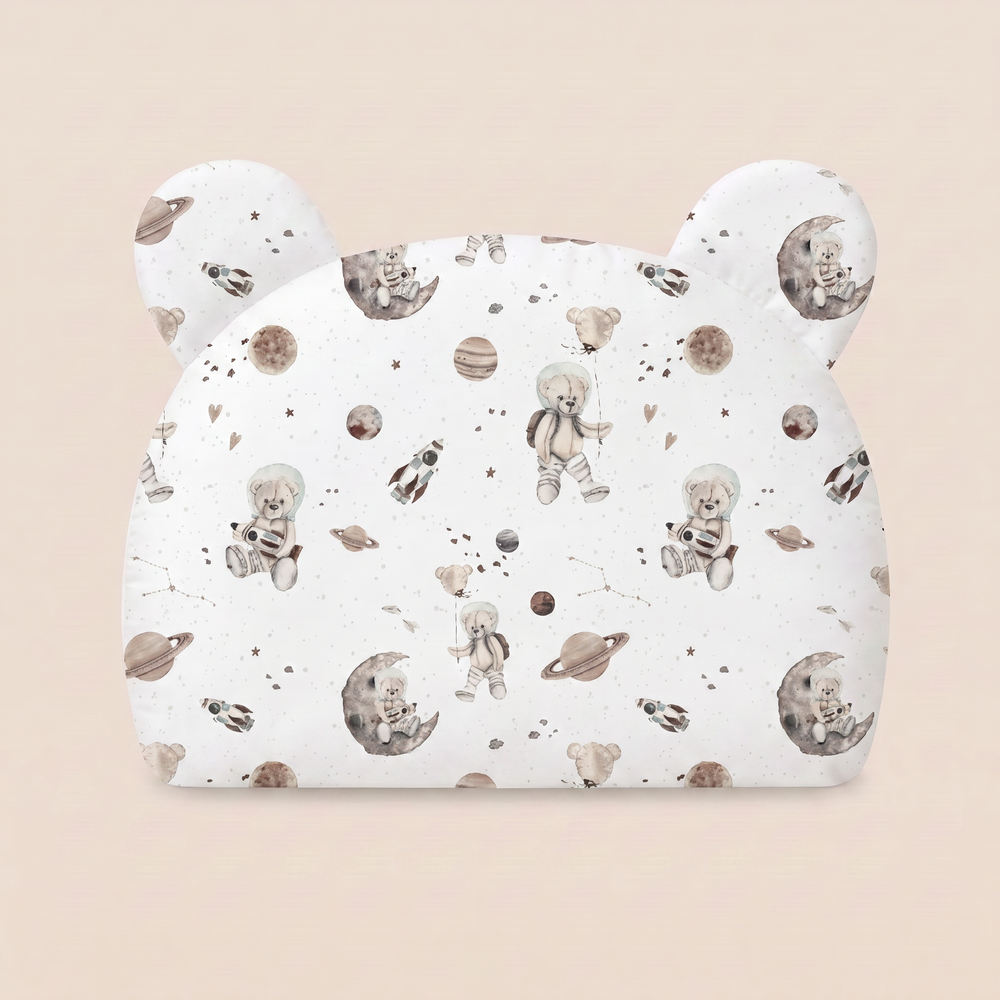 Bawełniana poduszka - Space teddy white