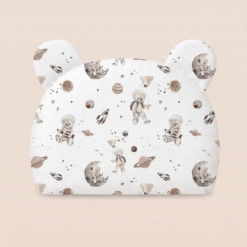 Bawełniana poduszka - Space teddy white