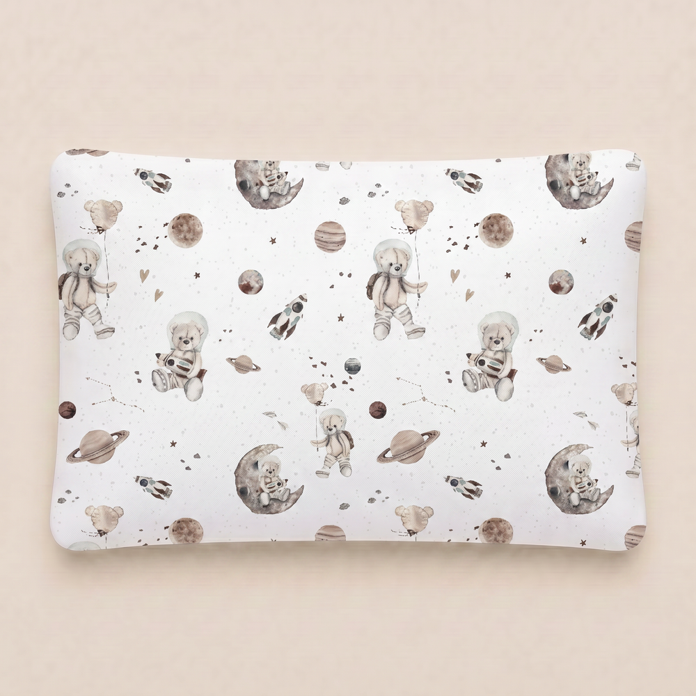 Bawełniana poduszka - Space teddy white