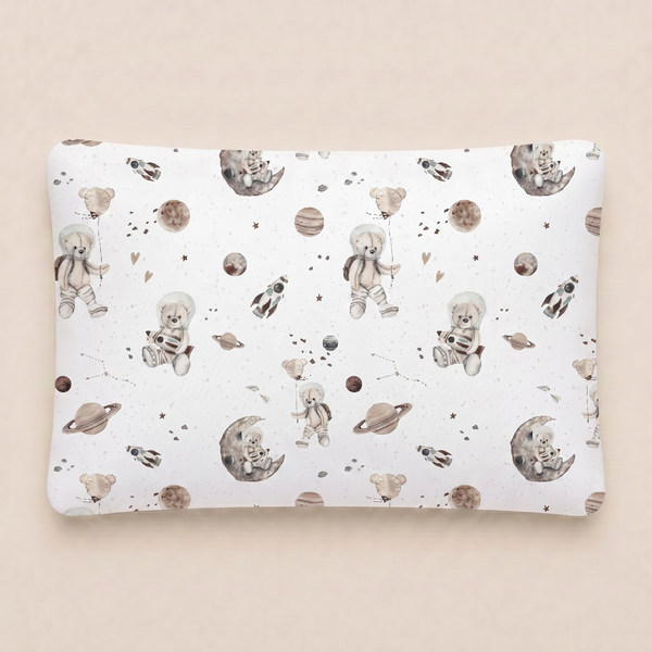 Bawełniana poduszka - Space teddy white