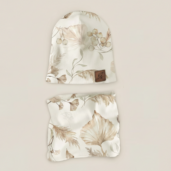 Komplet prążkowany czapka i komin - Boho
