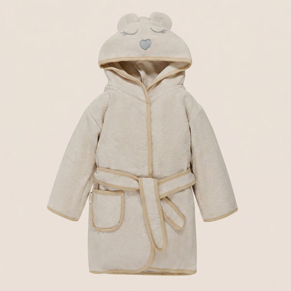 Szlafrok dziecięcy bambusowy miś - Beige